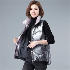 2020冬装时尚亮面棉衣马夹靓丽舒适，女装马夹，奕阳依阁