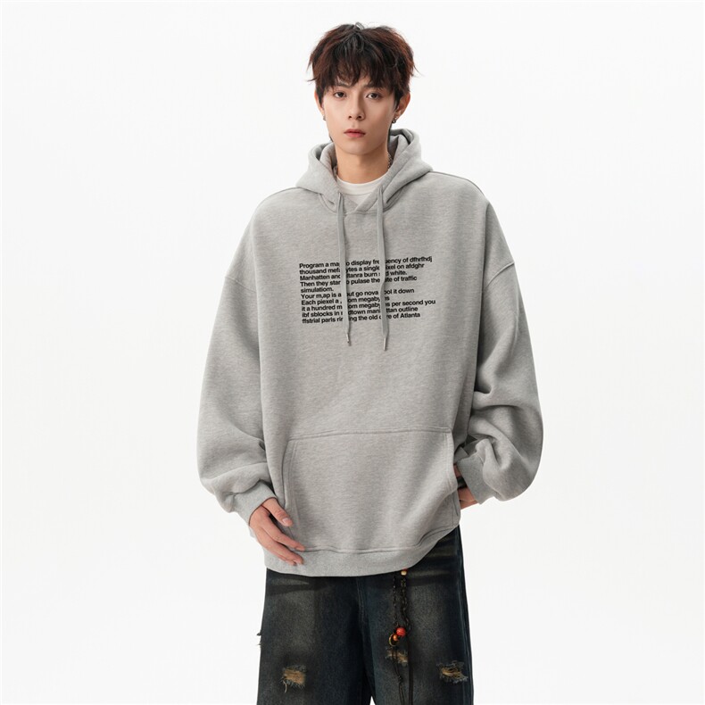 2025秋装美式高街hiphop字母印花宽松连帽卫衣重磅A025-W702-P55,男装卫衣,电商A025