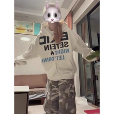 W10642-P53网图现货华棉复合印花连帽开衫卫衣，男装卫衣，星座1608