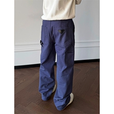 XZ1005-1-TTH0169-P60法工蓝p家倒三角贴皮绣工装裤复古休闲裤，男装皮裤，星座1005-1