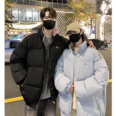 情侣装冬装双面穿条纹织带棉服拼色棉衣休闲外套男G1101P138，男装棉衣，电商A339
