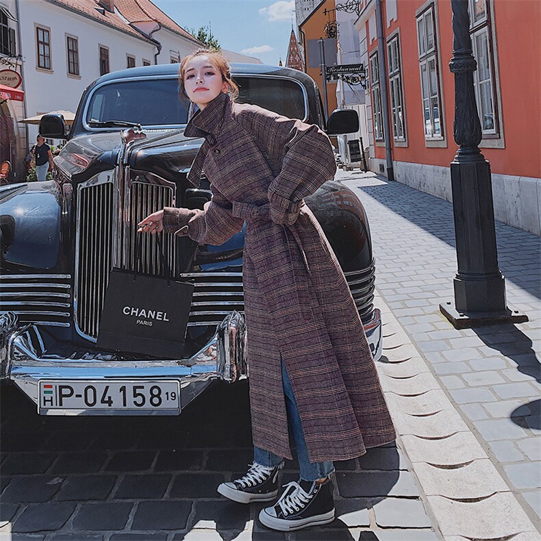 已出货2020冬季新款格子毛呢外套8605-A60（），女装毛呢外套，浙宝225