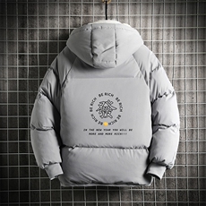 MY16163-P100加厚加绒连帽衣男大码服男面包服男网格挂拍，男装棉衣，电商A040A