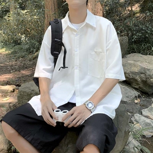 衬衫夏季设计感短袖衬衣潮牌痞帅男款港风百搭休闲外套CS0406-P37图片