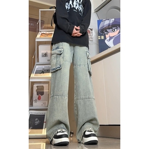 痞帅ins休闲裤潮牌松弛感牛仔裤休闲宽松裤子K590TP60控89图片