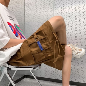 大口袋工装短裤男款夏季新款日系复古美式高街裤子宽松休闲五分裤图片