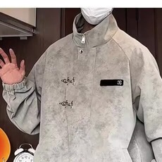 2025年新款复古短款外套高级感工装皮衣立领棒球服潮牌，男装皮衣，星座506A