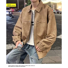 罗蒙美式复古街头百搭机车皮衣男士2025春秋季防风廓形宽松外套男，男装夹克，星座506A