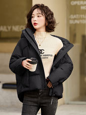 新款现货白鸭绒短款羽绒服女冬季2024年新款高级感时尚小个子，女装羽绒服，然然
