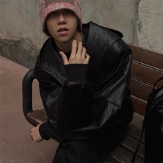 欧美嘻哈街头拉链解构连帽皮衣外套男小众潮牌高级感宽松PU皮夹克，男装夹克，星座506A