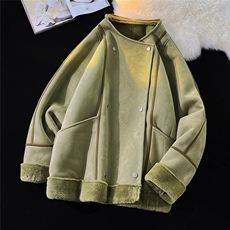 1平铺皮毛一体高级感轻奢机车大码M-5XL棉服外套男8708P158控228，男装棉衣，星座226-2
