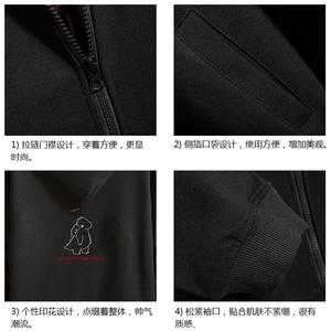 KS21140-P38 连帽开衫卫衣男运动外套大码班服 砖墙挂拍图片