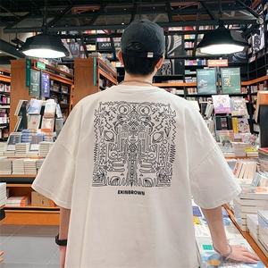 1港风新风休闲情侣大码M-5XL嘻哈潮短袖T恤男DT7795P25控38图片