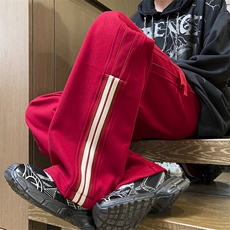 抖音品质秋冬新款潮流条纹拼接宽松休闲裤23XK66659特批40，男装休闲裤，电商A042