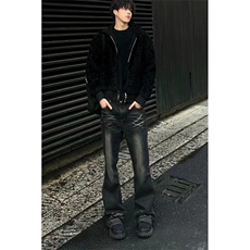 美式ins高街hiphop重工艺水洗暗黑微喇牛仔裤货号K2401P60，男装牛仔裤，电商A063