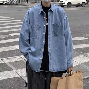1506/Q11040/P46男款衬衫秋季宽松男生潮流百搭休闲外套潮图片