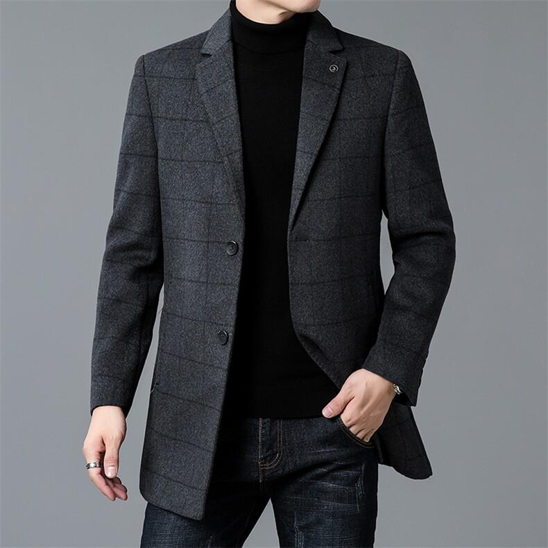 BH2286钱塘2020-2秋冬新款商务休闲简约中年男士毛呢外套P385,男装毛呢大衣,钱塘207-2