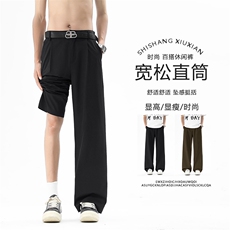 宽松坠感拖地裤舒适直筒百搭小西裤垂顺有型2270特批2548，男装西裤，星座718-1