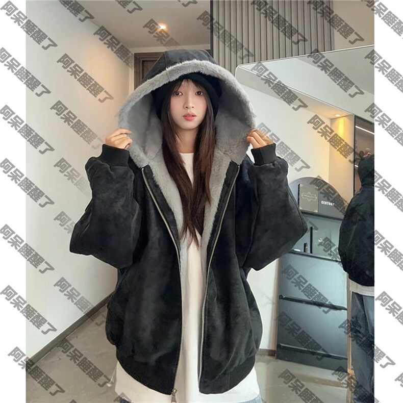 网图荔枝纹皮连帽座山雕PU皮外套加绒皮衣毛领棉衣M2544-P100，男装皮衣，星座1213