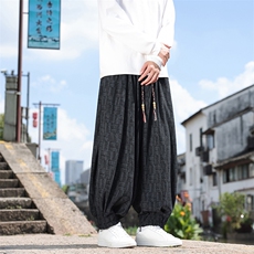 2025秋冬风灯芯绒复古灯笼裤宽松束脚超大码M-9XL2538-P65，男装休闲裤，电商A057B
