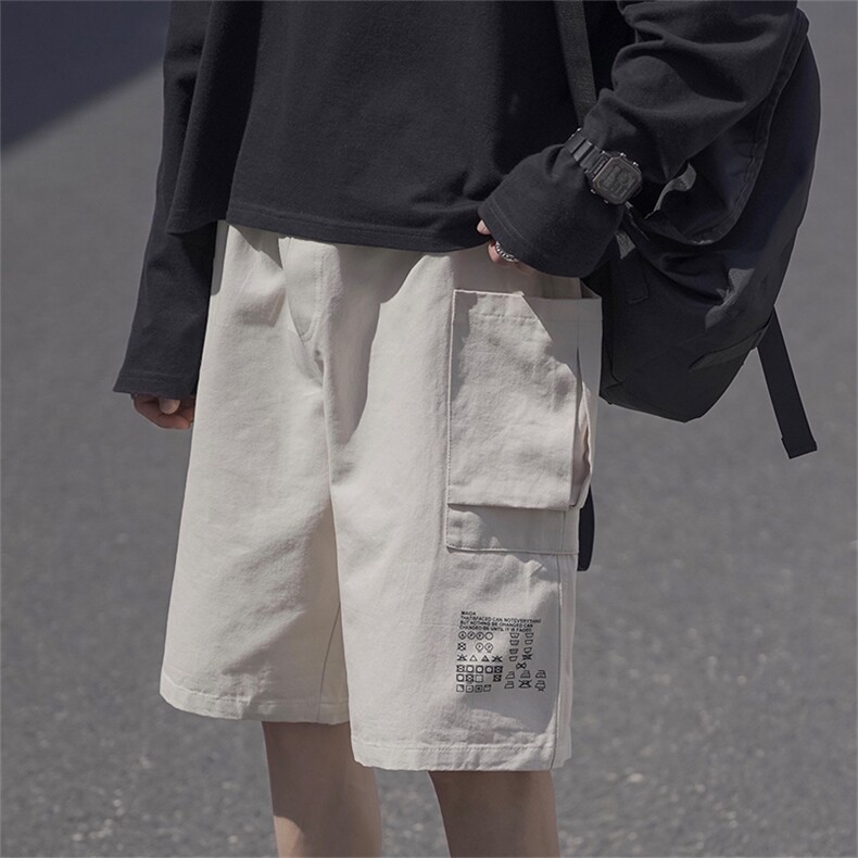 2021夏季港风新款男宽松五分裤学生日系工装短裤潮504-K023-P35,男装休闲裤,星座504