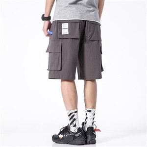 2021夏季新款日系大码工装男休闲裤运动短裤五分裤K332-P50图片