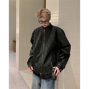 皮衣男士韩版潮流美式高街帅百搭机车服2024冬季ins外套W6230-P75图片