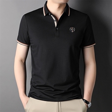 男士短袖t恤翻领冰丝潮牌潮流体恤商务休闲时尚半袖上衣服男装，男装T恤，电商B212（原钱塘6029）
