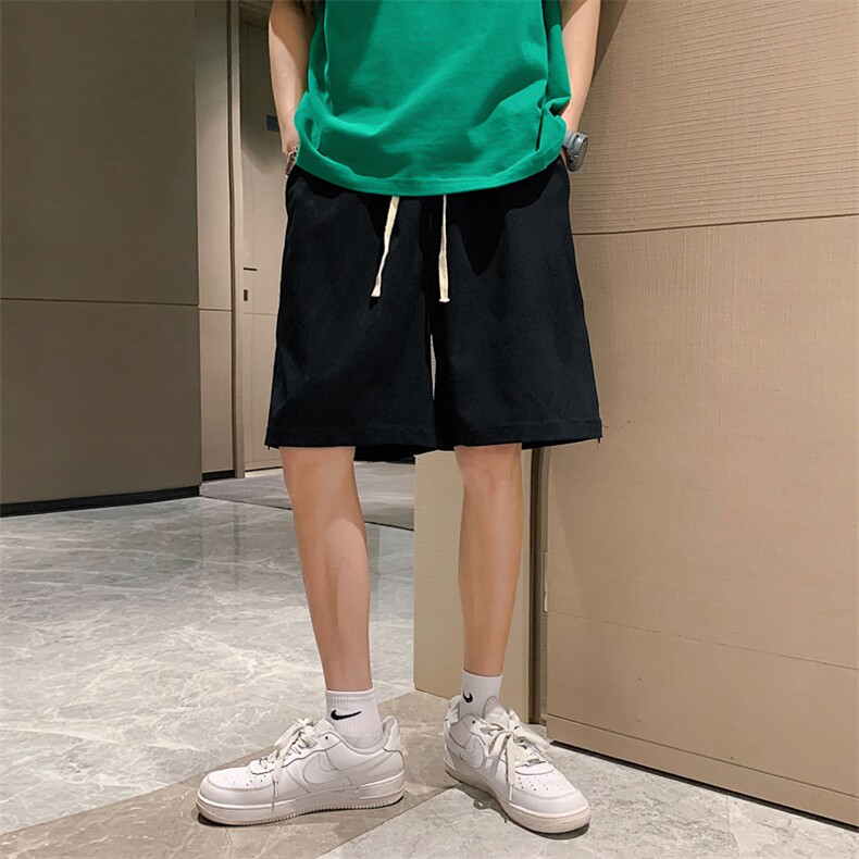 DSA028-KBDK06P25100聚酯夏季新款运动裤宽松麻料冰丝休闲短裤,男装休闲裤,电商A028