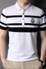 AG2776钱塘2020-3夏季新款时尚翻领条纹男士短袖T恤P56，男装T恤，钱塘207-3