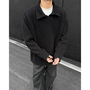 抖音重磅加绒麦穗纹翻领长袖T恤卫衣TX501常规特P38加绒P45图片