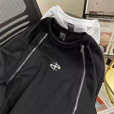 潮牌美式金属拉链卫衣男高街圆领设计上衣LE42P42，男装卫衣，星座1116-2