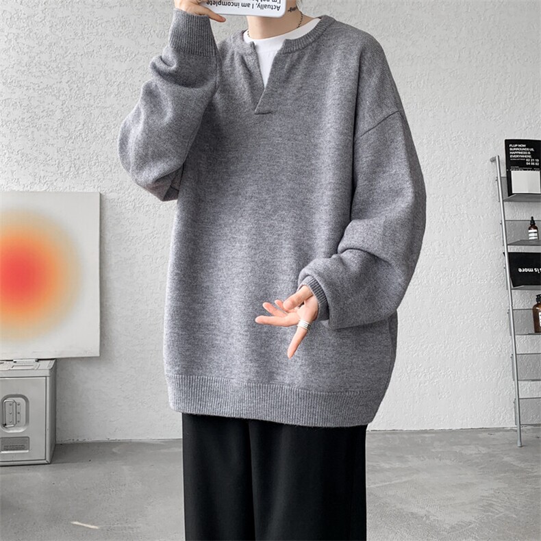 8XL-M高品质V领毛衣大码针织时尚外套慵懒风纯色打底衫MY1508/P68,男装针织衫/毛衣,电商B238