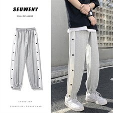 主推！排扣卫裤休闲裤运动裤宽松篮球裤男313A-1-CN04-P45控价58,男装休闲裤,星座808A-1