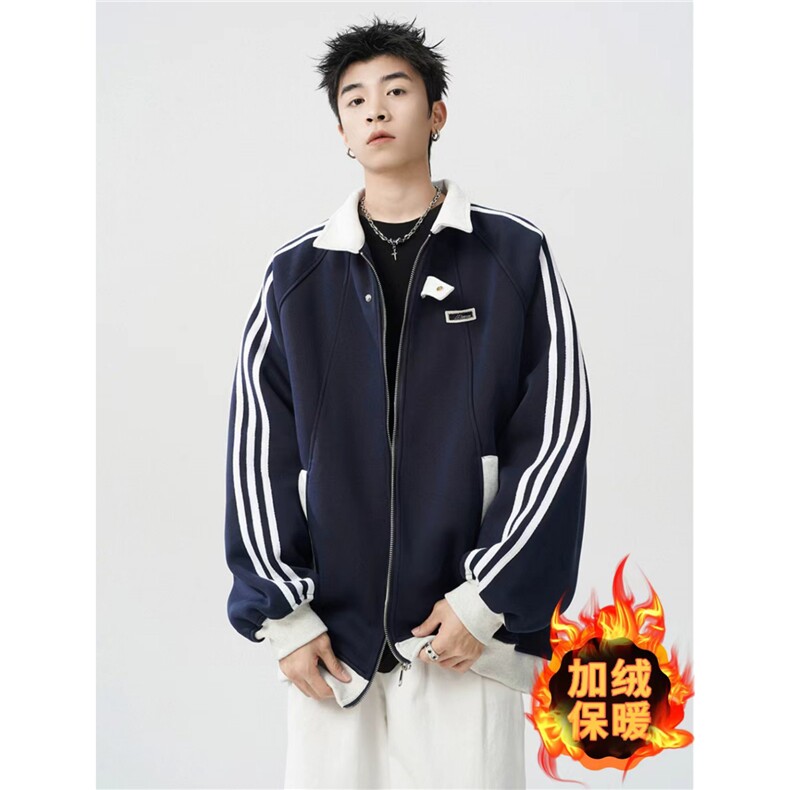 美式开衫卫衣外套男秋冬季加绒潮牌休闲夹克WY47-P52,男装夹克,星座208-5