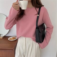 韩.绵羊毛一体机毛衣，女装针织衫/毛衣，Hello Tina