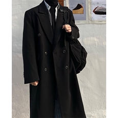 大货高品质~美式cleanfit男士中长款过膝毛呢大衣外套Y985-P115，男装毛呢大衣，星座1004-3