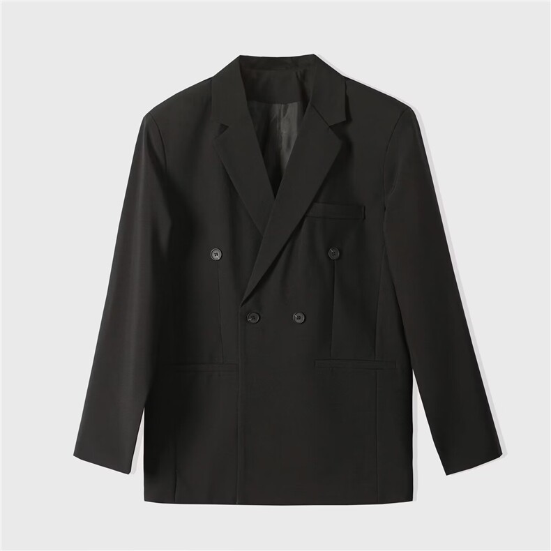 24新款时尚西服上衣休闲经典黑色短款小西装外套310B-1-TK75P65,男装西服套装,星座310B-1