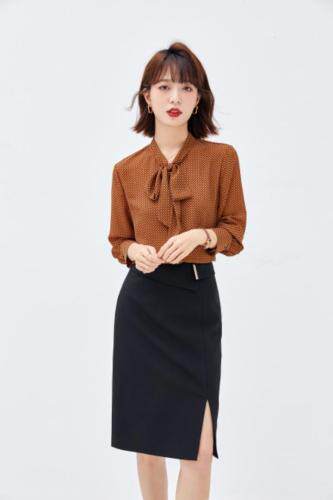 2021秋季新品韩版气质通勤衬衫，女装衬衫，秋子丰色(3F)