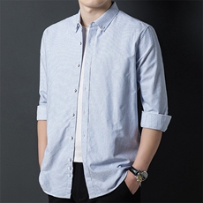 AFPS29352钱塘2020-3时尚休闲秋季薄款长袖中青年男士衬衣P57，男装衬衫，钱塘207-3