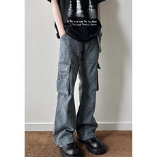 【008】工装休闲裤男阔腿裤高街多口袋微喇裤A079-6935-P61，男装工装外套，电商A079