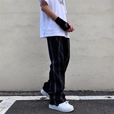 美式牛仔裤男潮牌ins高街潮流韩版宽松嘻哈阔腿老爹裤子N8072-P50，男装牛仔裤，星座1008-2