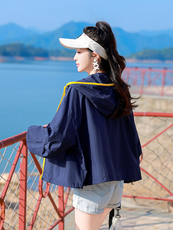 【拉奈海岸】防晒衣女短款2025夏新款宽松透气冲锋衣连帽薄外套潮，女装防晒衣，可可小西