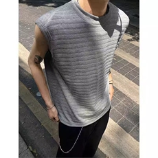 夏季新款肌理感重磅无袖坎肩背心男薄款透气健身运动T恤上衣BX，男装背心/马甲，星座208-5