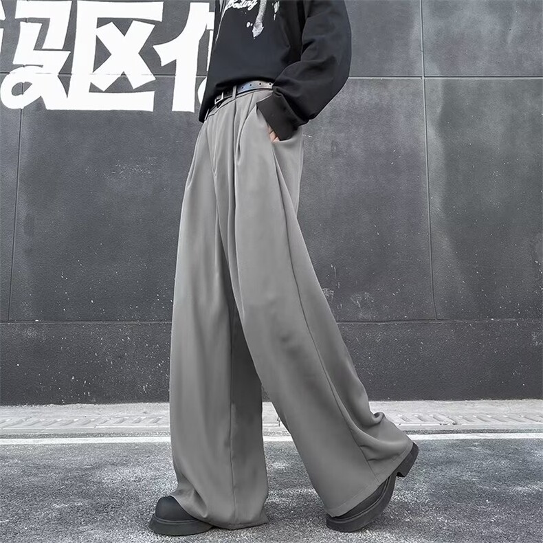 港风阔腿直筒西裤男春秋宽松休闲长裤，男装西裤，星座716-2