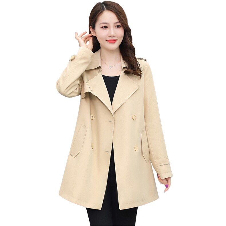 时尚宽松短款风衣春秋2025新款简洁干练潮流港风小个子百搭外套女,女装风衣,沫晗依美