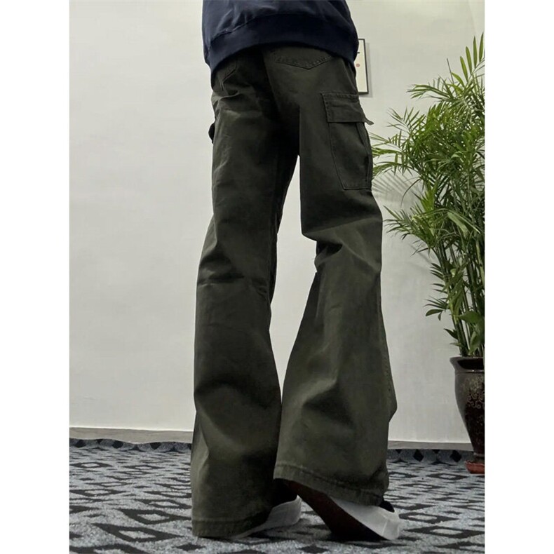 GZK112LL-特P55cleanfit军绿色工装裤男款宽松直筒阔腿裤,男装休闲裤,星座1007（原301D）