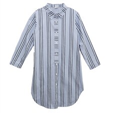 2021春季新款时尚百搭休闲条纹长款衬衫，女装衬衫，小林双子