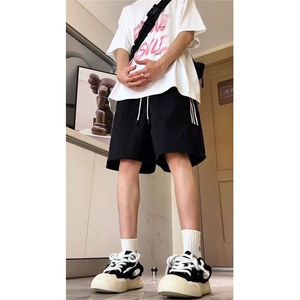 拼色抽绳三条杠短裤男夏季设计宽松休闲潮流百搭短裤DK1699 P-30图片
