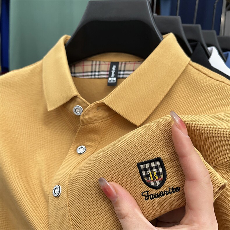 2023夏季新款男士短袖T恤polo衫中年商务休闲男装薄款翻领上衣男,男装Polo衫,电商B212（原钱塘6029）